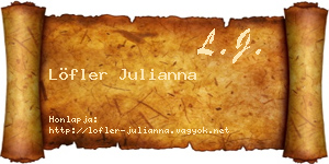 Löfler Julianna névjegykártya